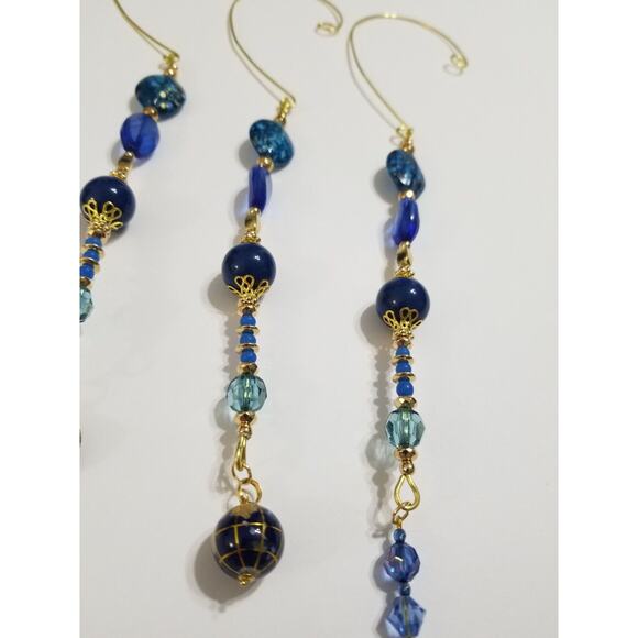 Four blue handmade Christmas tree icicle ornaments c24 - Picture 4 of 4